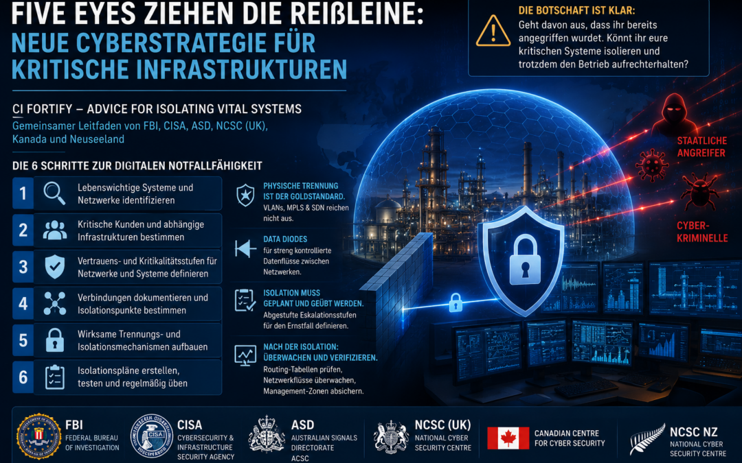 Five Eyes ziehen die Reißleine: Neue Cyberstrategie fordert die vollständige Isolation kritischer Systeme