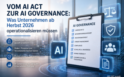 Vom AI Act zur AI Governance: Was Unternehmen ab Herbst 2026 operationalisieren müssen
